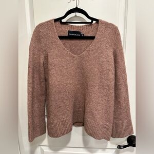 Calvin Klein Jeans Women’s V-Neck Sweater Size S Soft Blush Rose Alpaca Blend